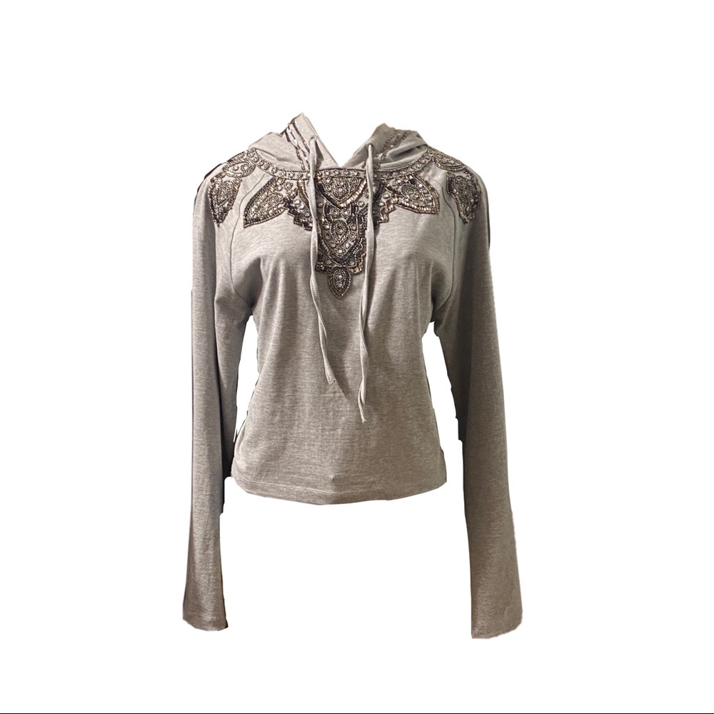 Love Sam Beaded hooded sweater NWT